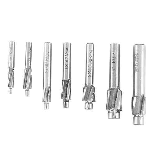 BELLIFFY 7 Stück Gerade Schaftfräser Bohrer Set CNC Senkkopf Fräser Werkzeuge Silber Durchmesser 3 Für Präzises Bohren Und HSS Qualität von BELLIFFY