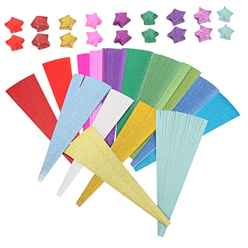 BELLIFFY 720 Blatt Glitzerstern-origami Sternpapierstreifen Sternstreifen Aus Papier Origami-papierstreifen Papierstreifen Für Sterne Glitzernde Origami-papiere Bastelpapier Selber Machen von BELLIFFY