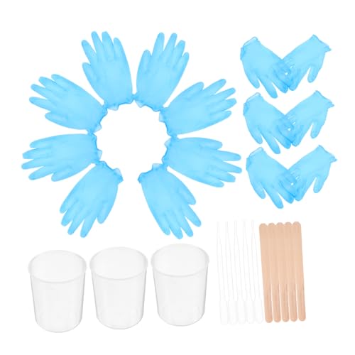 BELLIFFY 73 Stück 1 Set Kristall Epoxid Material Set Rührstäbchen DIY Material Set Epoxidharz Mischstab Epoxidharz Bastelarbeiten Tropfdüsen DIY Handschuhbecher Werkzeuge von BELLIFFY