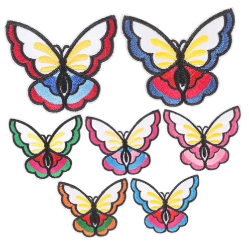 BELLIFFY 7st Schmetterling-aufnäher Zum Aufbügeln Patches Nähen Schmetterlingsaufnäher Flicken Für Kleidung Kleine Kleiderflicken Schmetterlingsapplikationen Hemdapplikationen Satin von BELLIFFY