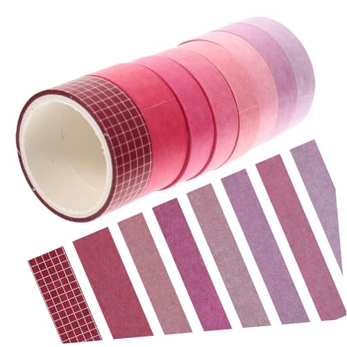 BELLIFFY 8 Rollen Einfarbiges Washi Klebeband DIY Bänder Scrapbook Aufkleber Handkonto Bänder Farbband Washi Papierband Panzerband Schwarze Farbaufkleber Zarte Bänder Japanisches von BELLIFFY