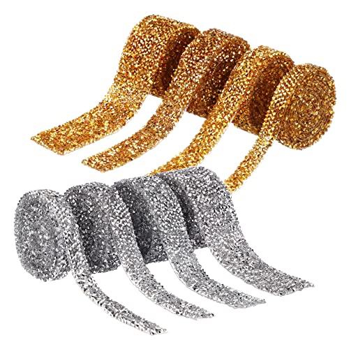 BELLIFFY 8 Rollen Strassband selbstklebendes Diamantband selbstklebende Strasssteine dekoband selbstklebend Selbstklebendes Dekoband aufkleber DIY Handwerk Strass Kleidung Strassstreifen von BELLIFFY