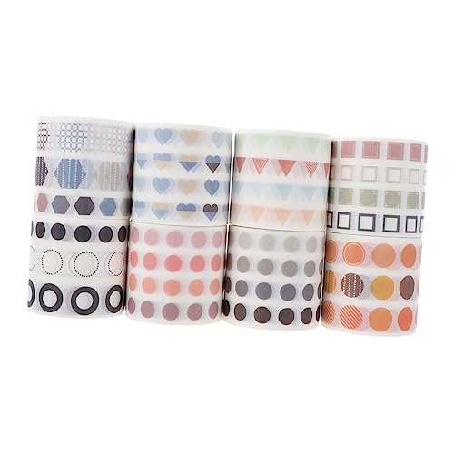 BELLIFFY 8 Rollen Washi-tape Selbstklebendes Abdeckband Farbige Aufkleber Notebook-klebeband Etikett Klebeband Weihnachtsdekorband Scrapbooking-klebeband Dekoratives Abdeckband Papier von BELLIFFY