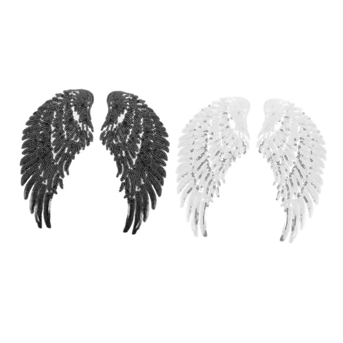 BELLIFFY 8 Stk Gestickte Stoffaufnäher Bling Dekor Patches Trimmen Patches Nähen Diy Kleidung Liefert Schillernde Flügelflecken Bestickte Jacke Diy Flügel Patches Für Kleidung Polyester von BELLIFFY