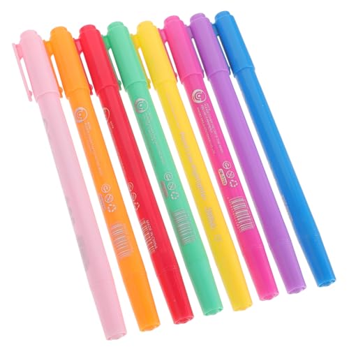 BELLIFFY 8 Teiliges Set Doppelt Gebogener Stift Textmarker Ästhetische Marker Mit Feiner Spitze Multifunktions Markierungsstift Kreativer Kurvenstift Farbige Kurvenstifte von BELLIFFY