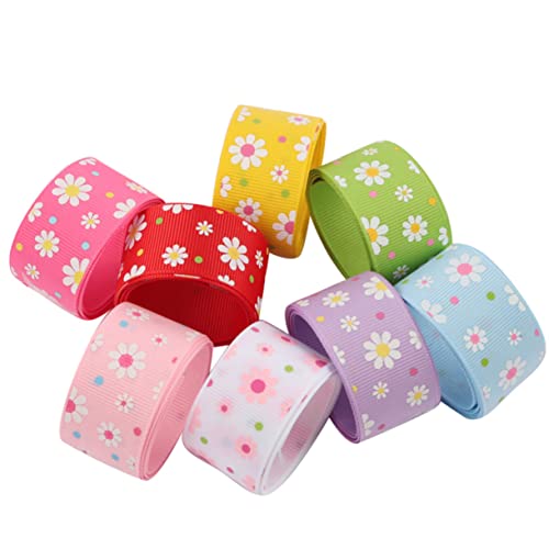 BELLIFFY 8St 25mm kleines Gänseblümchen-Gewinde band Verschiedene Bänder zum Basteln Wickelband Zierband Geschenkbänder ribbon Polyester Band für DIY Polyesterband für Kleidung von BELLIFFY