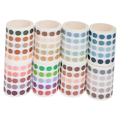 BELLIFFY 8St Punktband Geschenkband Maskierungsaufkleber aus Papier farbige Aufkleber runder Punktaufkleber Punkte Washi Tape the washi tape wandverkleidung Washi-Aufkleber runde Aufkleber von BELLIFFY