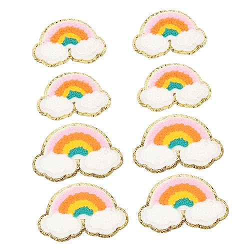 BELLIFFY 8St Regenbogenfleck Mehrzweckapplikationen für Bekleidung glitzernde Chenille-Patches Nähzubehör süße sticker handmade aufnäher Nähpflaster dekorative Aufnäher für Kleidungsstücke von BELLIFFY