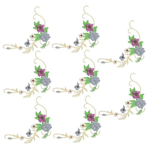 BELLIFFY 8st Blumen Stoff Aufkleber Blumendekor Flecken Rosendekor Selbstklebende Patches Applikation Tasche Blumenbeete Kleidungsmotiv Aufkleber Annähen Stickereiapplikationen Bestickt von BELLIFFY