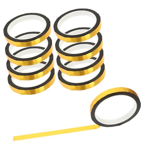 BELLIFFY 9 Rollen goldenes Band dekoratives Klebeband auto klebeband Klebebandspender buntes Abdeckband wandverkleidung wand polsterung Grafikband selber machen Bastelband das Haustier von BELLIFFY