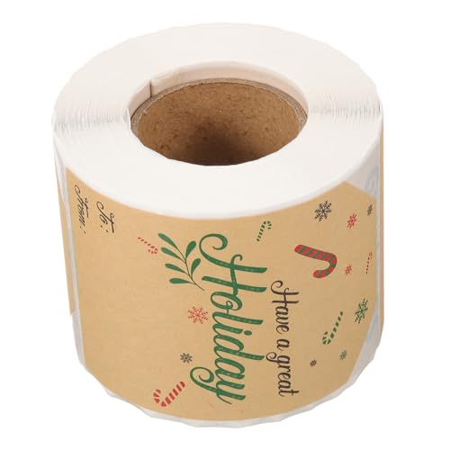 BELLIFFY Beschriftungsetiketten für Verpackung Etikettenaufkleber Dekorativer Weihnachtsgeschenkboxen Aufkleber Weihnachtsaufkleber Weihnachtsgeschenkanhänger Aufkleberrolle von BELLIFFY