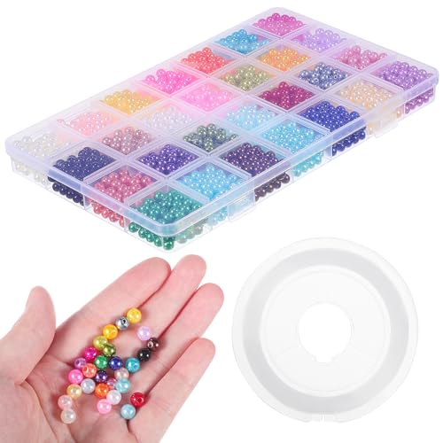 BELLIFFY Bunte Kunstperlen 6mm Runde Bastelperlen Mit öchern Für DIY Schmuckherstellung Und Armband Bastelset Perfekt Für Und Erwachsene von BELLIFFY