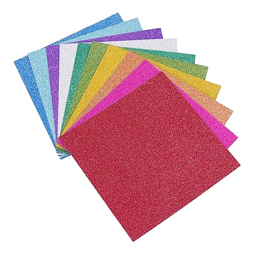 BELLIFFY Glitzer Bastelpapier Set Buntes Handgefertigtes Glitzerpapier Für Kreatives Basteln Blumen Dekoration Und DIY Projekte Quadratisches Faltpapier Für Kunst Und Handwerk von BELLIFFY