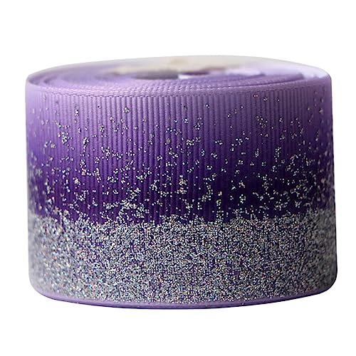 BELLIFFY Gurtband mit Farbverlauf goldenes Satinband glitzerndes Ripsband DIY-Bänder Grosgrain-Stoff Wickelband geschenkband seidenband Grosgrain-Bänder Farbverlaufsbänder Polyester Violett von BELLIFFY