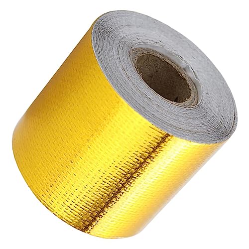 BELLIFFY Hochtemperaturbeständiges Klebeband Dichtungsband Aus Aluminiumfolie Kfz-nahtversiegelung Thermisches Widerstandsband Reparaturband Patchband Golden Grundmaterial: Glasfasergewebe von BELLIFFY