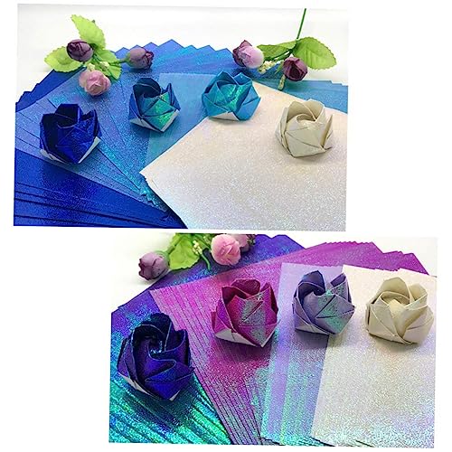 BELLIFFY Iridescent Faltpapier 10 Farben Glänzendes DIY Handwerkspapier Für Origami Papierkraniche Und Kreative Bastelprojekte von BELLIFFY