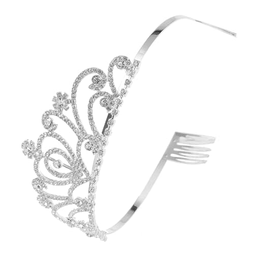 BELLIFFY Kamm krone Kopfschmuck für die Braut Haar Strass Braut- Strass-Krone Hochzeit Stirnband haarschmuck elegant selfie Strass-Kopfbedeckung hochzeit kopfschmuck Strasssteine Silver von BELLIFFY