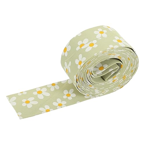 BELLIFFY Kleines Blumenband -Haargummi für bedrucktes Stoffband Material für Kopfbedeckungen seidenband ribbon pailettenband Geschenkband Bogenband Polyester Green von BELLIFFY