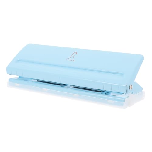 BELLIFFY Locher aus Papier Locher mit sechs Löchern a5 Locher Papierstanzer Locher für schwere Ausführung karten mischmaschine hole punch Locher für Büropapier Stanzmaschine Metall Blue von BELLIFFY