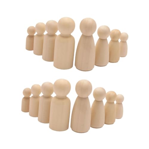 BELLIFFY Packung Mit 50 Stück unfertige Puppen Natürliche Holzpuppen für Kinder Holzpuppen-Set für Kinder Peg-Spiel-Puppe Schaufensterpuppe Holz für DIY Puppenspielzeug malen Bambus von BELLIFFY