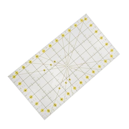 BELLIFFY Patchwork-schneidelineal Rechteckförmiges Lineal Bügellineal Zum Quilten Quiltlineal Quilter Lineal Gesteppte Bettdecke Nählineal Rechteckige Vorlagen Acryl Transparent von BELLIFFY