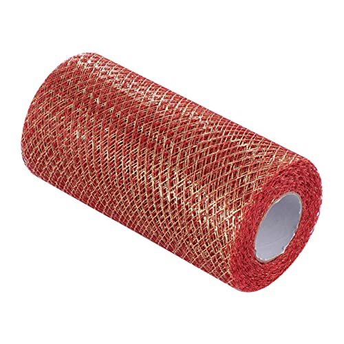 BELLIFFY Rollen Diamantmaschenrolle Beschläge Für Rollos Rosegoldene Girlande Bandrosen Goldenes Tutu Glitzerband Luxusband Tüllspulen Rock Mit Goldenen Pailletten Satinband Polyester Rot von BELLIFFY