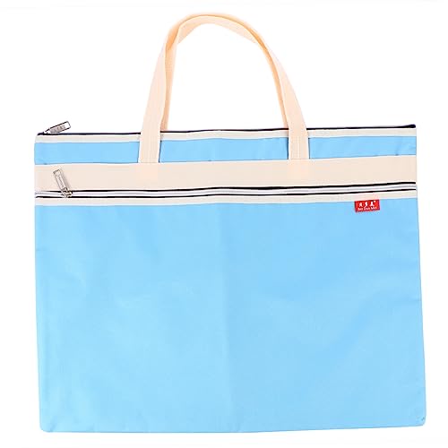 BELLIFFY Stoff Aktentasche Blaue Papier Aktenordner Canvas Oxford Handtasche Kunst Aufbewahrungstasche von BELLIFFY