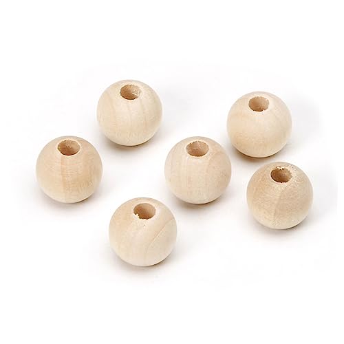 BELLIFFY Unbearbeitete Holzperlen Naturfarbe Runde Spacer Beads Für DIY Schmuckherstellung 16mm von BELLIFFY