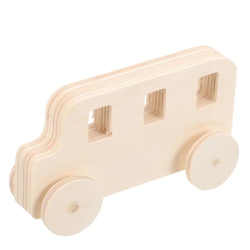 BELLIFFY bastelzeug für kinder safe toy fun toy raufaserfarbe Holzdekoration für Kinder spielzeug leere Autos hölzerne unfertige Autos Auto lackieren Kinderautos selber bauen DIY-Auto Beige von BELLIFFY