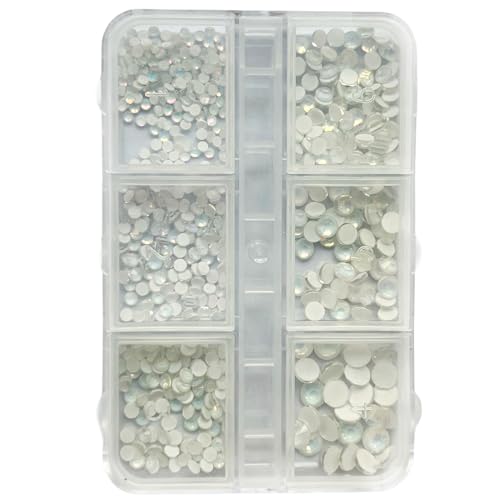 1 Box 3D-Perlen für Nägel, Kunst, Strasssteine, gemischtes Zubehör, flache Rückseite, Kunstdekoration, perfekt für Dekoration von BELOWSYALER