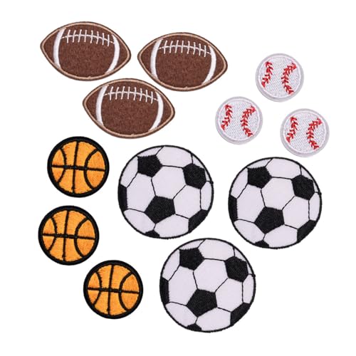 12 Stück/Set Fußball Bügelbilder Aufbügler Aufnäher Fußball bestickte Patches für Kleidung Hut Jeans Röcke Rucksäcke von BELOWSYALER