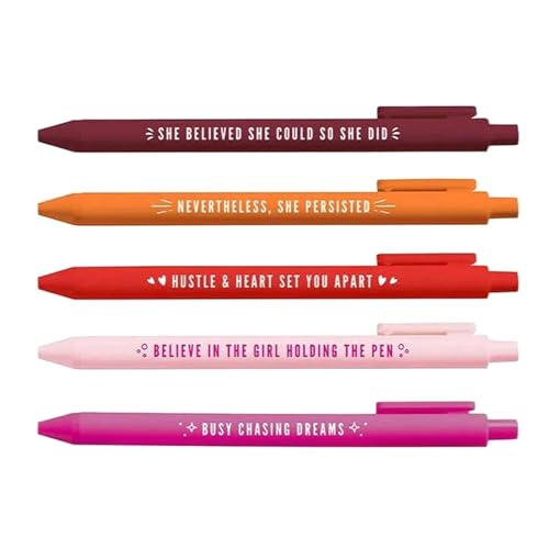 5 Stück einziehbarer Kugelschreiber, inspirierender Kugelschreiber, Signierstift, Stift für Büro, Hotel, Empfang, lustig, für Büro, inspirierende Kugelschreiber, lustig, lustig, sarkastische Stifte von BELOWSYALER