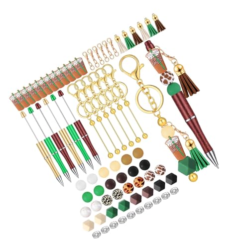 86 Stück Perlen-Kugelschreiber mit Perlen, Quasten und Schlüsselanhänger-Haken, Bürobedarf für Weihnachten, Party, Gastgeschenk, künstlerisches Schreibwerkzeug von BELOWSYALER