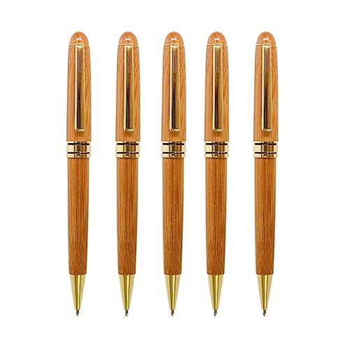 BELOWSYALER 5 x Bambus-Holzstifte, Kugelschreiber, Handarbeit, Business-Stifte, Luxus-Stifte für Planer, Tagebuch, Geschäft, Schreibwaren von BELOWSYALER
