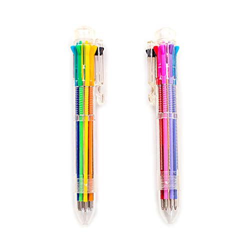 BELOWSYALER Kreativer mehrfarbiger Kugelschreiber, schöne Schreibwarenpresse, 8 Farben, Ölstift für Kugelschreiber, Großpackung von BELOWSYALER