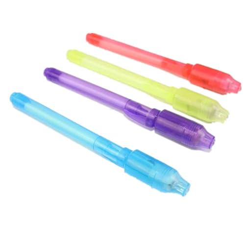 BELOWSYALER Unsichtbarer Stift mit UV-Licht Geheimnachricht Stifte 4 Stück Kugelschreiber von BELOWSYALER