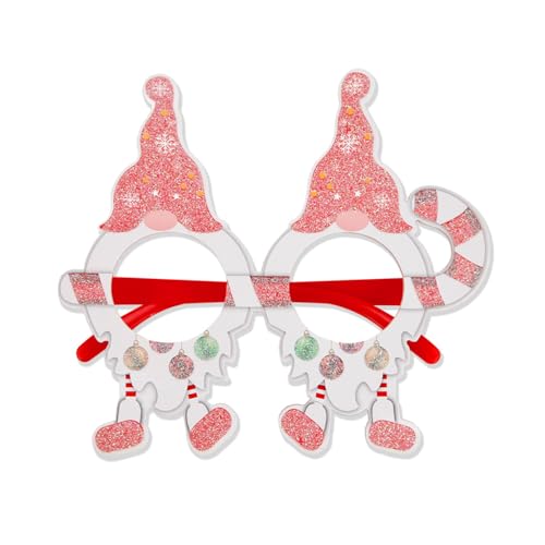 BELOWSYALER Weihnachtsmann XmasTree Brillenrahmen Kunststoff Brille 2024 Silvester Party Supplies Weihnachtsdekoration Kind Geschenk Cartoon Santa Brille von BELOWSYALER