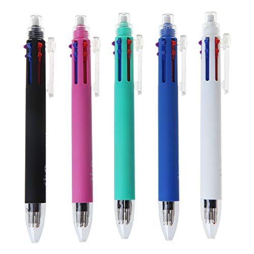 Druckkugelschreiber, 0,7 mm, 5 Farben, Druckbleistift, glattes Schreiben, Kugelschreiber, schwarze Kugelschreiber, blaue Kugelschreiber, verschiedene Farben, Kugelschreiber, feine Spitze von BELOWSYALER
