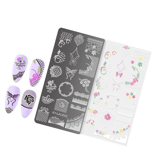 French Nails Stamping Plates Nails Stamp Templates Flowers Nails Plates Manicure Print Stencils Nails Art Stamp Tool von BELOWSYALER