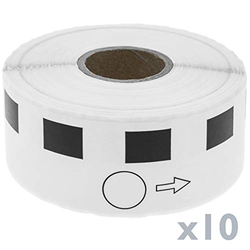 BeMatik - Rolle mit 1200 Etiketten, kompatibel mit Brother DK-11219, 12 mm, rund, 10er-Pack (KT014) von BEMATIK.COM