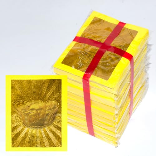 Chinesisches Joss-Papier – Goldfolien-Joss-Papier für Qingming Festival, Beerdigungen und Ahnengeburtstage, 12,7 cm B x 10,2 cm H, Packung mit 1000 Blatt von BEMAXYE