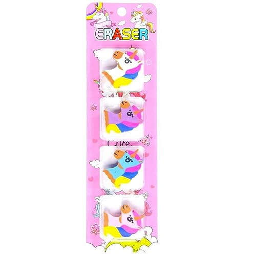 Einhorn Radiergummi Set - ca. 3,3 cm 4 Stück Radiergummi Mädchen, Radiergummi Kinder, Einhorn Radiergummi von BEMIRO