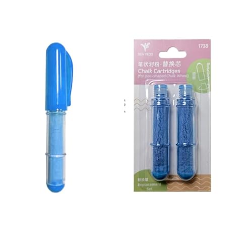 BEN YEDD Nähstift - Geformtes Kreide-Set mit Ersatzminen, ideal für präzise Stoffmarkierung (Blau) von BEN YEDD