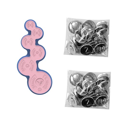 BEN YEDD Octopus-Form, 6 Größen, Stoffknöpfe, Werkzeug-Set, enthält 40 Knöpfe und Werkzeuge (Blau-Rosa, Nr. 60 (38 mm) von BEN YEDD