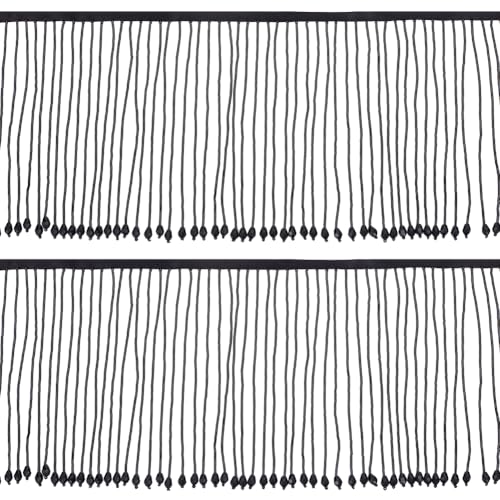 BENECREAT 1 Yard/0,9 m schwarzer Fransenbesatz mit Perlen, 163 mm breite Quastenbesatz aus Glasperlen für Lampenschirm, dekorative Tanzkostüme, Haarteil, Heimdekoration, Partykleid von BENECREAT