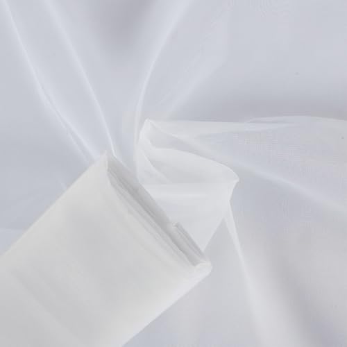 BENECREAT 1.6×2m Weiß Extra Dense Polyester Krinoline Stoff, Polyester Nylon Mesh Stoff für Kleid Dekoration, Hochzeit Zubehör Stoff für DIY Hochzeit Schleier Kleider Rock Unterstützung von BENECREAT