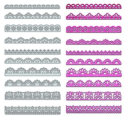 BENECREAT 10 Metall-Stanzformen, Blumen-Spitzen-Stanzformen, Metallschablone, Prägeschablonen für Bastelarbeiten, Scrapbooking, Alben, Papierkarten, Prägungen von BENECREAT