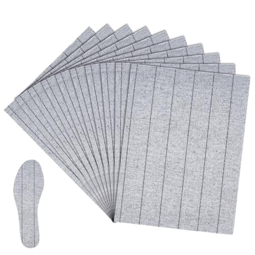 BENECREAT 10 Pcs Schuhsohlenbrett, 28x22cm Grau Strobel Einlegesohle Blatt, Vliesstoff, Schuheinlagen für Barfuß, Schuhherstellung Zubehör von BENECREAT