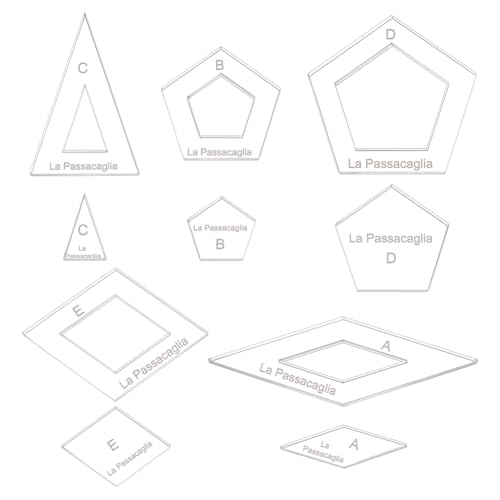 BENECREAT 10 Stile Geometrische Quiltvorlage, Acryl aufwendige Nähmaschine Lineal, transparente Druckplatte Router Vorlage für DIY Hand Patchwork Schneiden Handwerk von BENECREAT