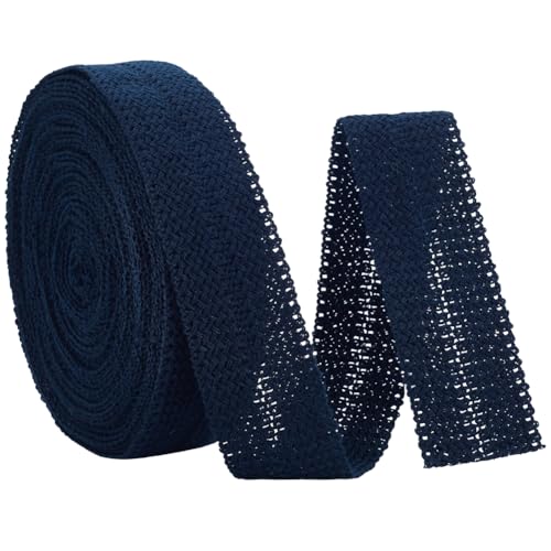 BENECREAT 10 Yards/9,1m Preußischblaues Geflochtenes Polyesterband, 38 mm Polyester-Gurtband, Teppichbindungsbesatz zum Nähen, Binden, Geschenkverpackung, Heimwerkerhandwerk von BENECREAT